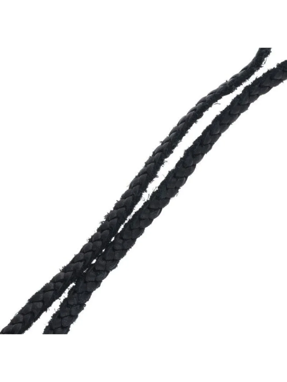 Chrome Hearts Leather Braid Scroll Blade Silver Necklace